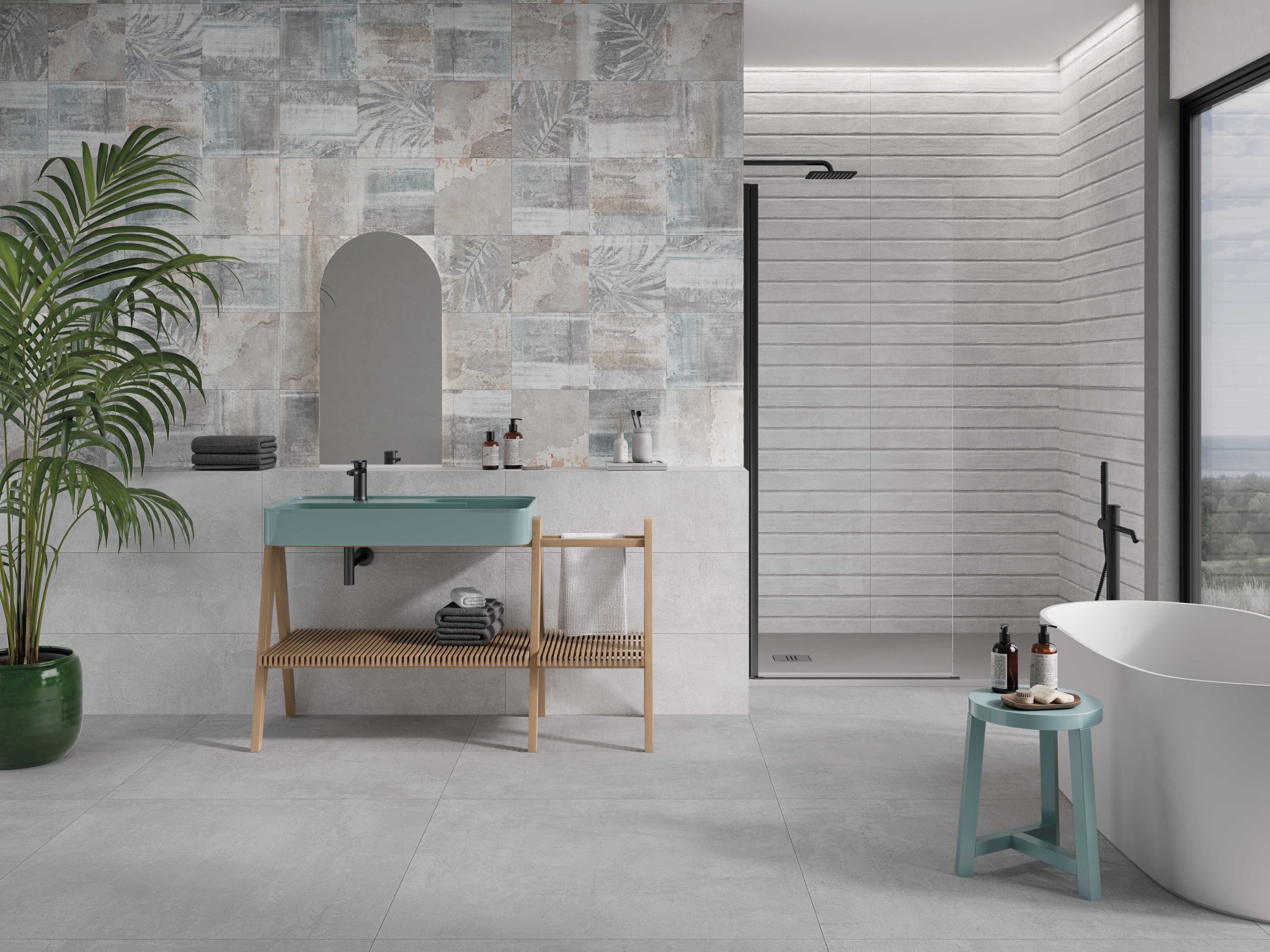 APG_ALQUEMY_GREY_100X100_PALM_30X90_ALQUEMY_PEARL_30X90_NIZAI_PEARL_30X90_BAÑO_JV